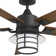 52'' Integrated LED Indoor Ceiling Fan with Light Kit ,Downrod Mount, Stain Black Reversible Motor
