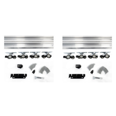 3 Pack Heavy Duty Sliding Bypass Door Hardware KIT Set 72 Inch for Bypass Doors