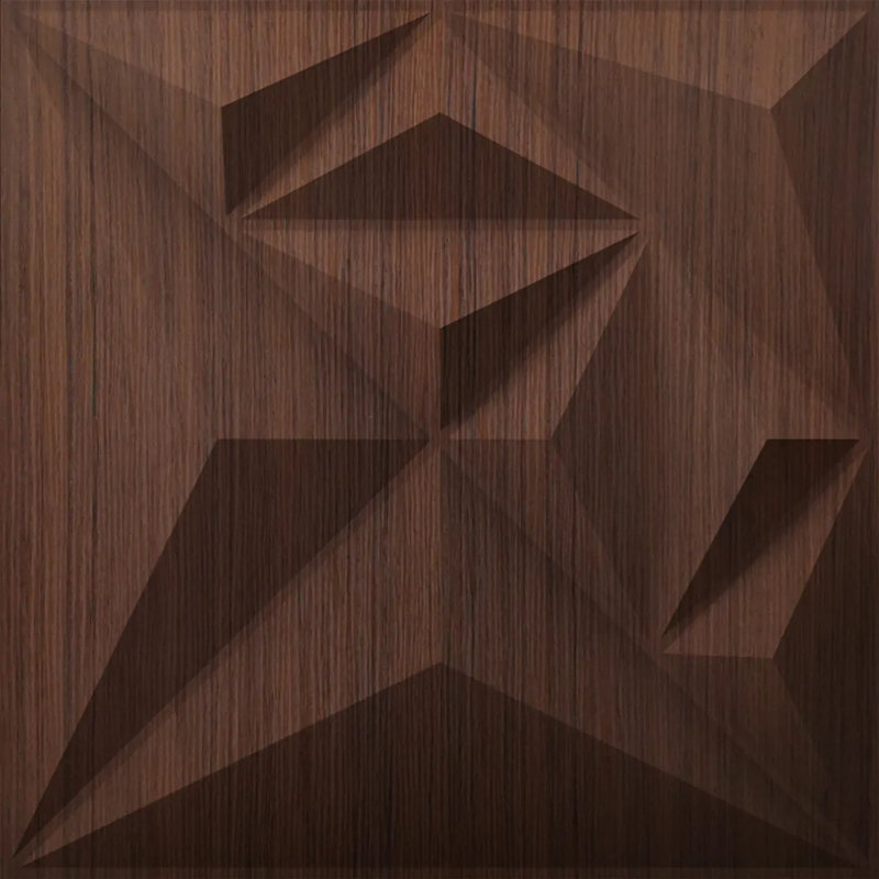 19.7"X19.7" Diamond 3D Wall Panel Walnut Wood, Walnut Wood