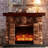 Brown Solid + Manufactured Wood Electric Fireplace