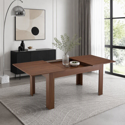 Walnut Extendable butterfly‑leaf Dining Table – Space-Saving Design Expands for Large Family Meals
