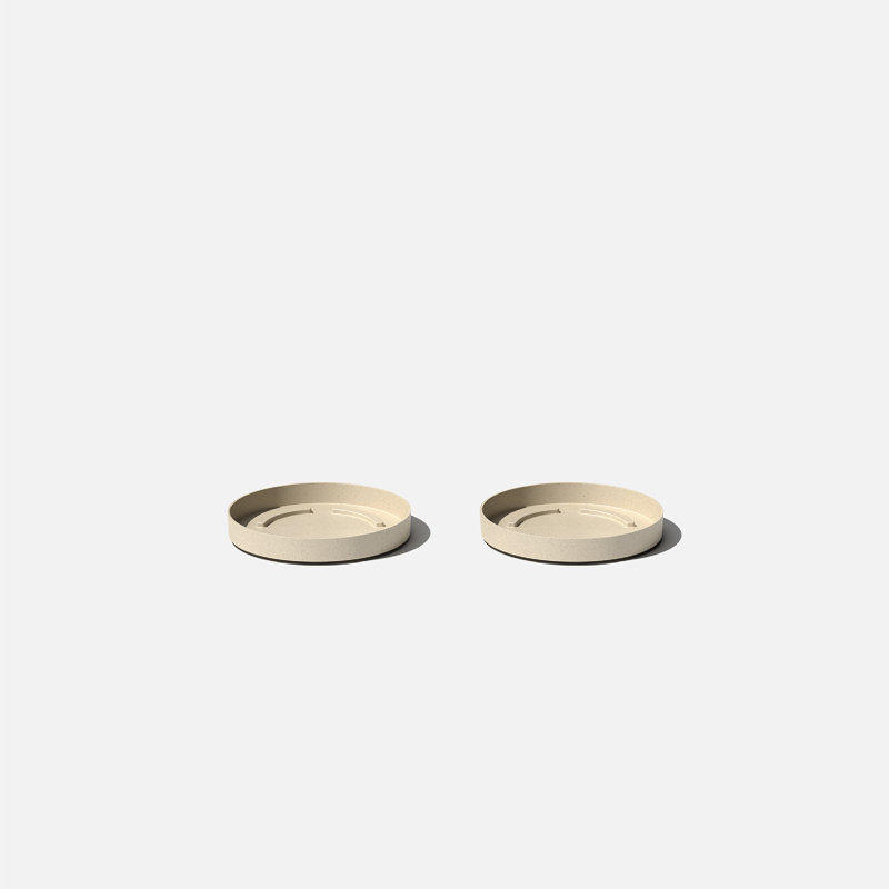 Sand Plastic-Stone 10" Planter Tray Set of 2
