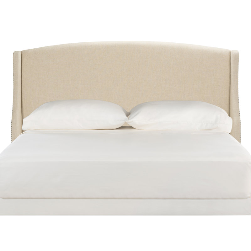 Hattiesburg Upholstered Headboard, Queen, Gray 100% Linen