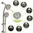 4.7" Rain Showerhead And 7 Hand Shower In Brushed Nickel, Adjustable Slide Bar & Holder Multi Function System Nickel With Showerhead, Shower,-121245007