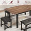 Dining Table Set for 6,Expandable Rectangular Kitchen Table with 2 Benches and 2 Stools,Industrial Wood Dining Room Set, Space-Saving Design