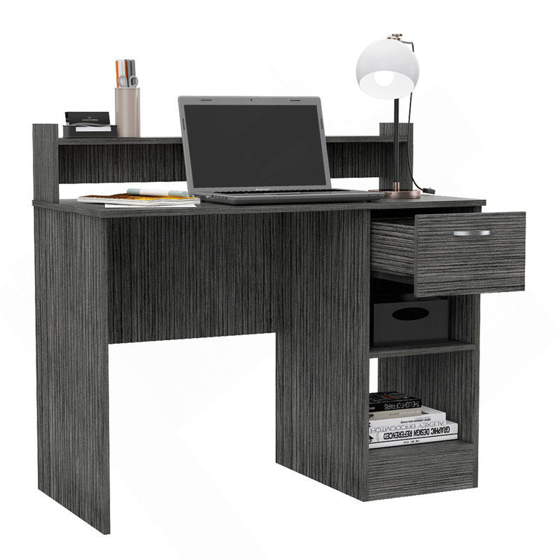 Bureau d'ordinateur Manaos, plusieurs tablettes, un tiroir