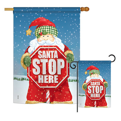 Double Sided 40'' H x 28'' W Polyester Christmas Flag Set