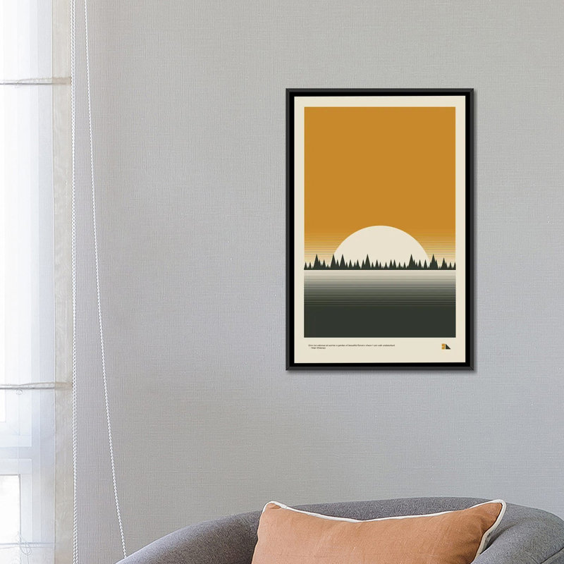 « coucher de soleil » par 2046 design, reproduction d’impression sur toile tendue, H 26 po x l 18 po x P 1,5 po, Pas de tapis