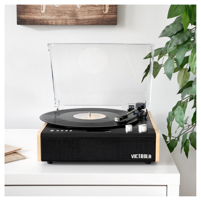 Victrola Eastwood Bamboo 3-Speed Bluetooth Turntable with Speakers