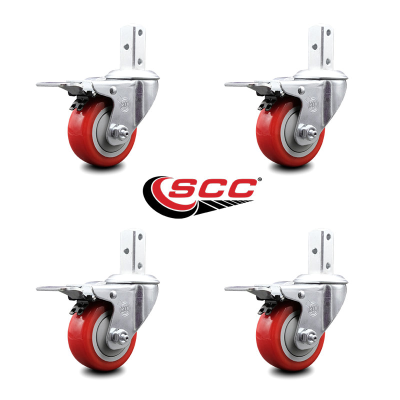 Square Stem Caster, Red