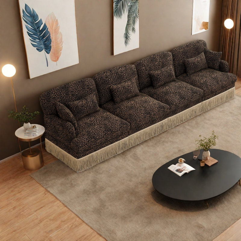 Canapé modulaire profond en chenille à 4 places pour la maison