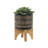 S/2 5/8" Planter W/ Wood Stand For Outdoor Indoor