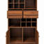 Buffet moderne en noyer avec casier à vin 12 bouteilles et 2 tiroirs, meuble de rangement pour boissons dans la salle à manger