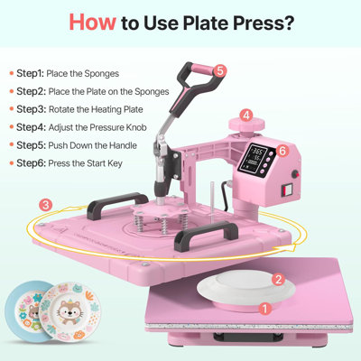Suteck 8 in 1 Heat Press Machine, 15" x 15" 360-Degree Swing Away Heat Transfer Sublimation Combo