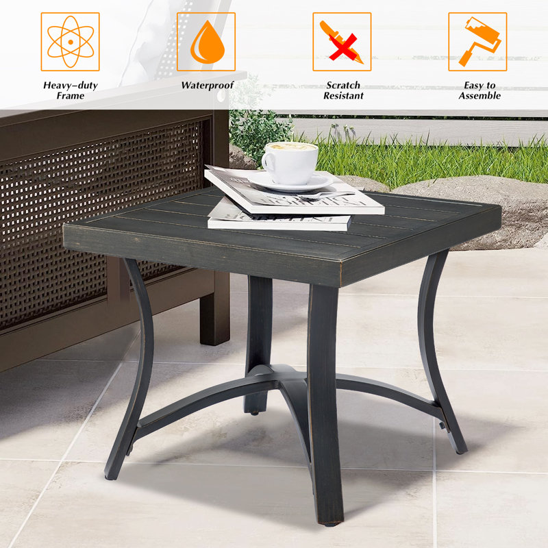 Bonts Square Metal Outdoor Side Table , 24'' in. W 24'' in. D