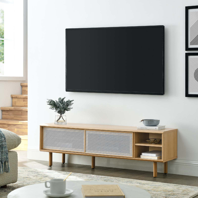 Meuble télé 60 "Kurtis par Modway, Chêne / Blanc