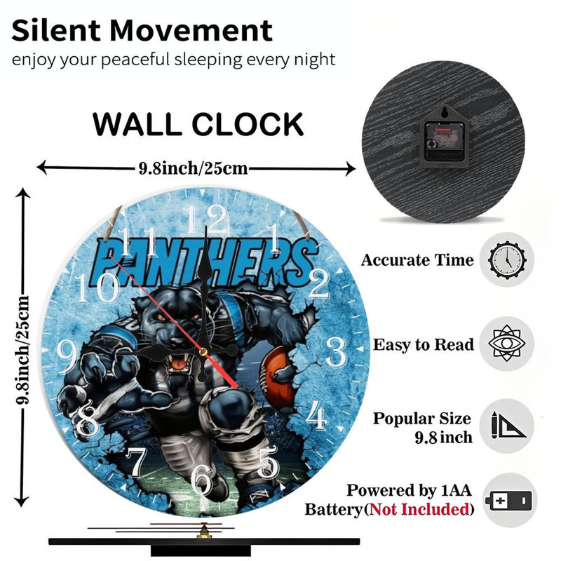 Horloge murale en bois 10 po, mouvement silencieux, à piles (piles AA non incluses), décor artistique, parfait pour les décorations
