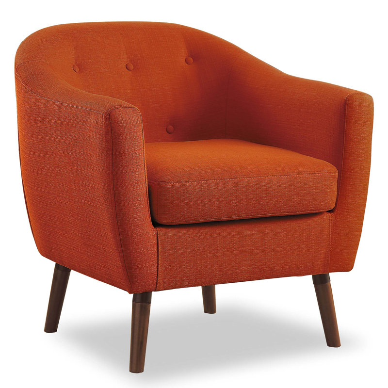 Chaise de salon rembourrée en tissu 1 pièce, Orange