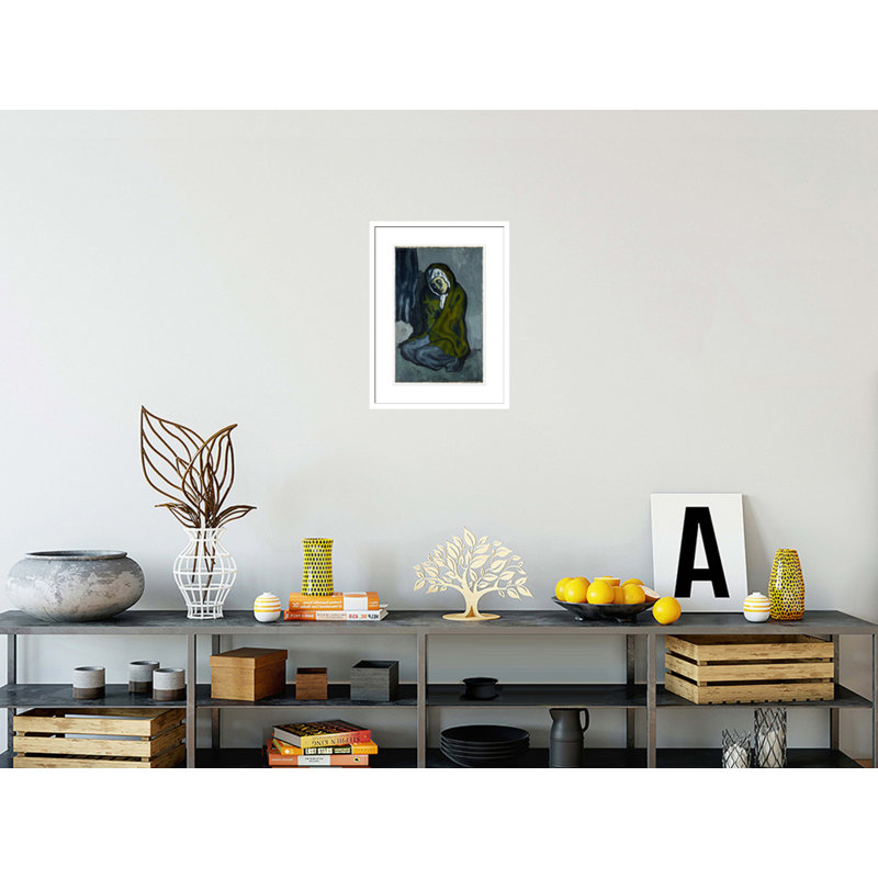 «La Miséreuse accroupie» par Pablo Picasso, impression giclée sur cadre, H 21,75 po x l 16,14 po