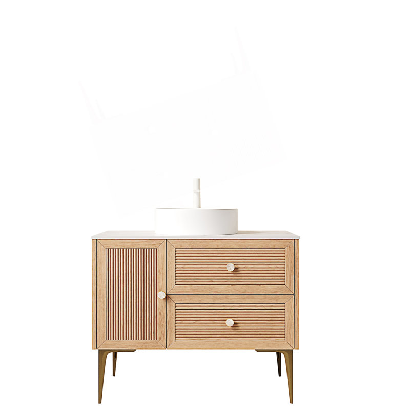 Meuble-lavabo autoportant avec 4 pieds en métal Modern, 36"