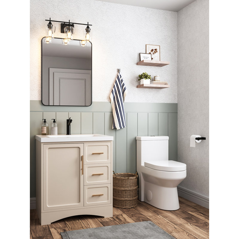 DeerValley Liberty 12" Small Round Toilet, 1-Piece Toilet with 0.8/1.28GPF Flush (Seat Included), 12", White