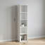 Bibliothèque standard moderne en bois de 53 po de hauteur, bibliothèque étroite de 5 étages, présentoir à cubes pour le bureau à domicile et le salon-1050681305-1050681306