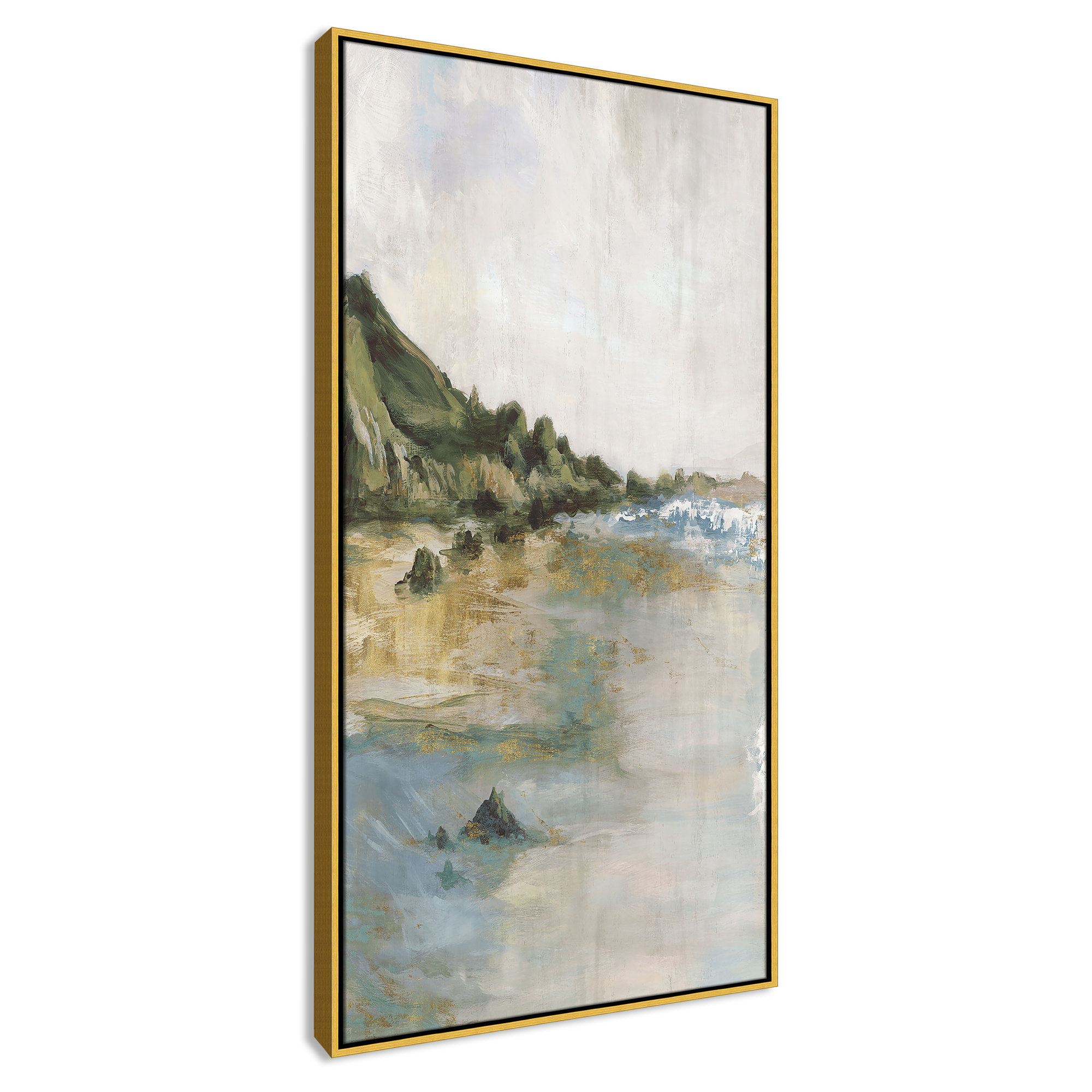 Tide’s Edge Print by , 49.5" H x 25.5" W, Gold
