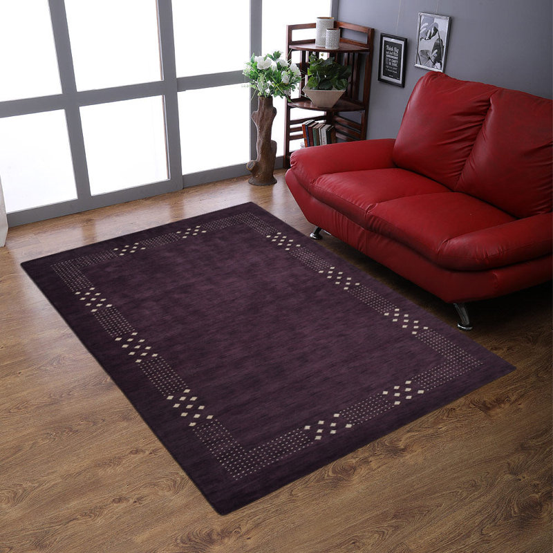 Anley HAND KNOTTED LOOM WOOL ECO-FRIENDLY AREA RUGS - Rectangle | Purple | Contemporary Design | Area Rugs for Living room, Bedroom
