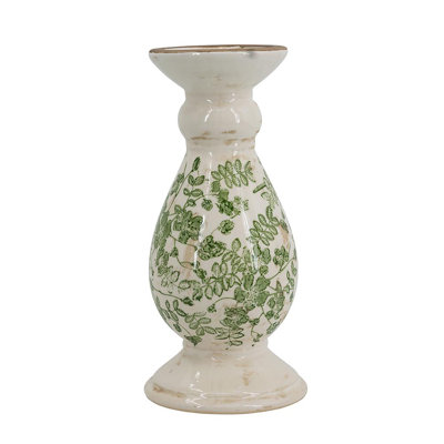 Candle Holder - Green/White