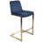 Teko Brass Stainless Steel Upholstered Velvet Seat 26-Inch Counter Height Barstool-1056627096