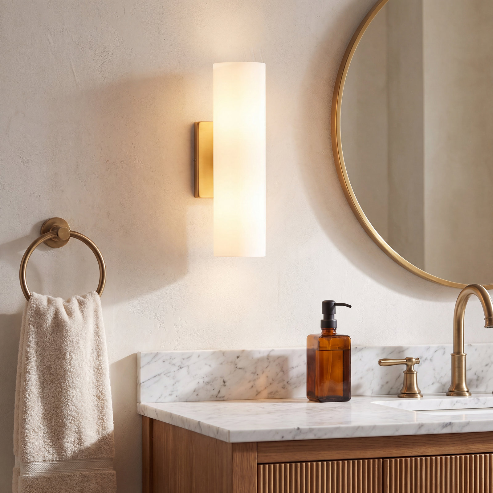 Capalino 2-Light Bath Sconce, Satin Brass