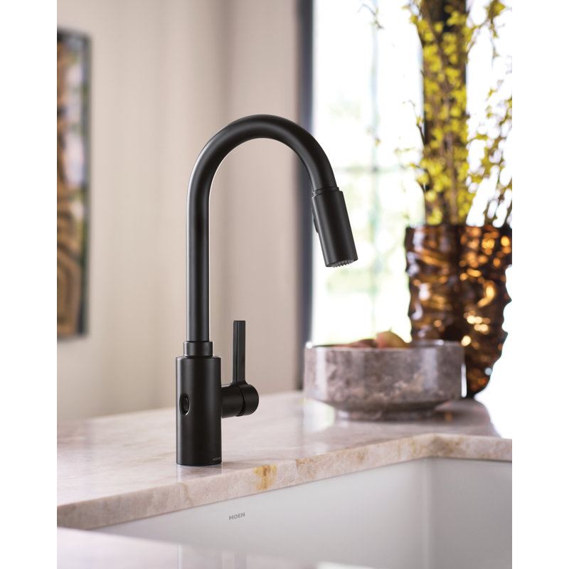 Robinet de cuisine à poignée simple Genta LX avec Motionsense Wave et PowerClean, Noir mat
