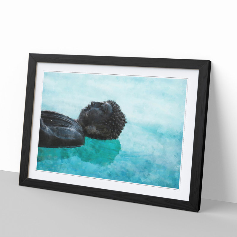 Buddha Statue Vol.9 - Picture Frame Painting, Black Framed, 27cm H x 36cm W x 2cm D