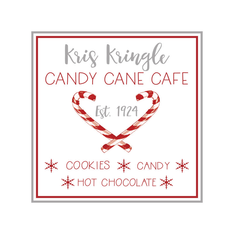 Kris Kringle Candy Cane Co - Wrapped Canvas Print, 91cm H x 91cm W x 3.8cm D