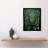 Sage Green Owl Illustration Perched Geometric Forest Night - Single Picture Frame Print