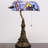 Tiffany Banker Lamp Small Stained Glass Table Lamp Tiffany Style Piano Light Blue Baroque Style Desk Lamp Angle Adjustable 10.6X15.7 Inch for Home Office Living Room Bedroom