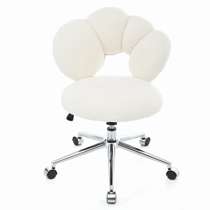 360°Swivel Height Adjustable,Swivel Chair,Teddy Fabric,Home Office Chair