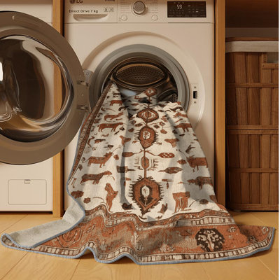 Tapis persan gris lavable à la machine