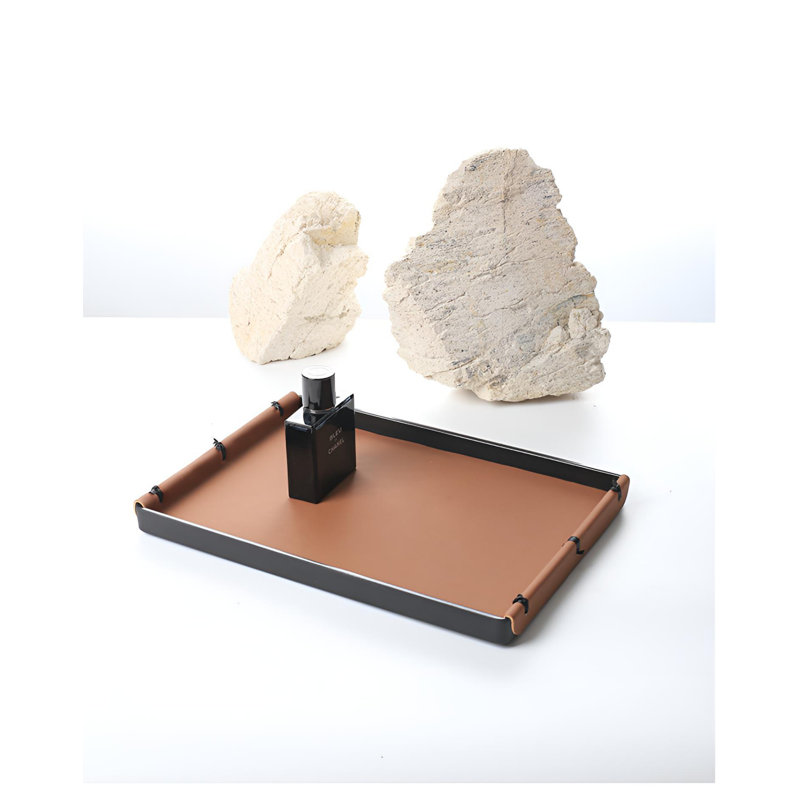 He Feng Rectangular Tray: Perfect For Home Living Room Cup Storage, Aromatherapy, Cosmetics, And Leather Organizer