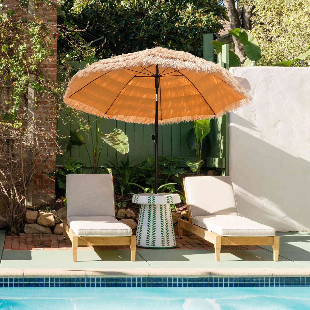 Shanecia Thatch Beach Umbrella with Carrying Bag Arlmont & Co. 