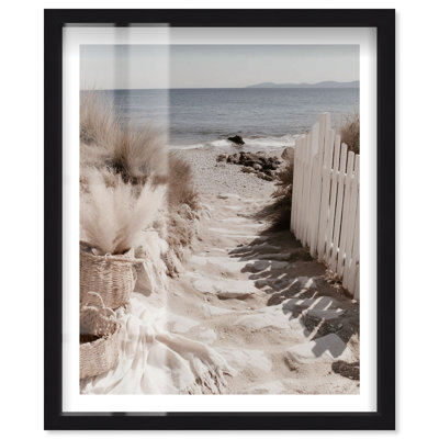 Sea Breeze I Shadowbox Print Coastal Wall Art by Notoriart, Black Frame, 36 x 45