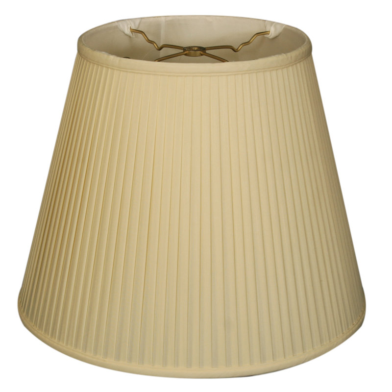 Abat-jour empire en soie / shantung empire, Coquille d'œuf / Blanc cassé, H 10,5 po x l 14 po x P 14 po