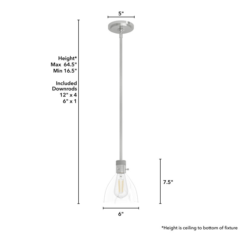 Van Nuys Brushed Nickel Glass Mini Pendant Light