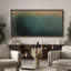 Teal and Earth Tone Gradient Abstract Landscape Wall Decor - Large encadrée, reproduction d'art sur toile encadrée-123831401-123831403