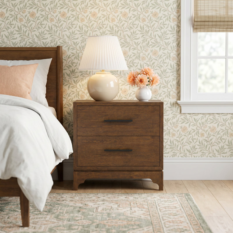 Billie Ebony Two Drawer Nightstand
