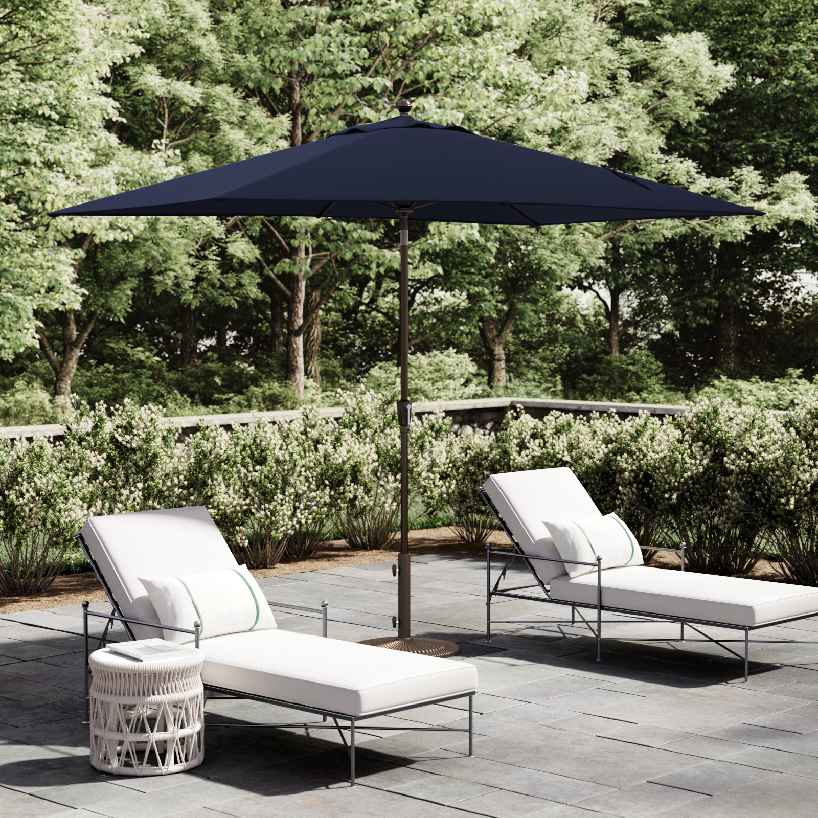 Launceston 6.5' Umbrella, Canvas Navy Sunbrella® Canvas, Bronze