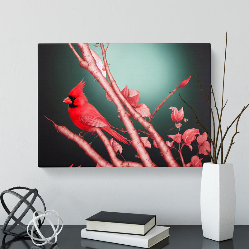 Cardinal Bird Vol.12 - Wrapped Canvas, 50cm H x 76cm W x 3cm D