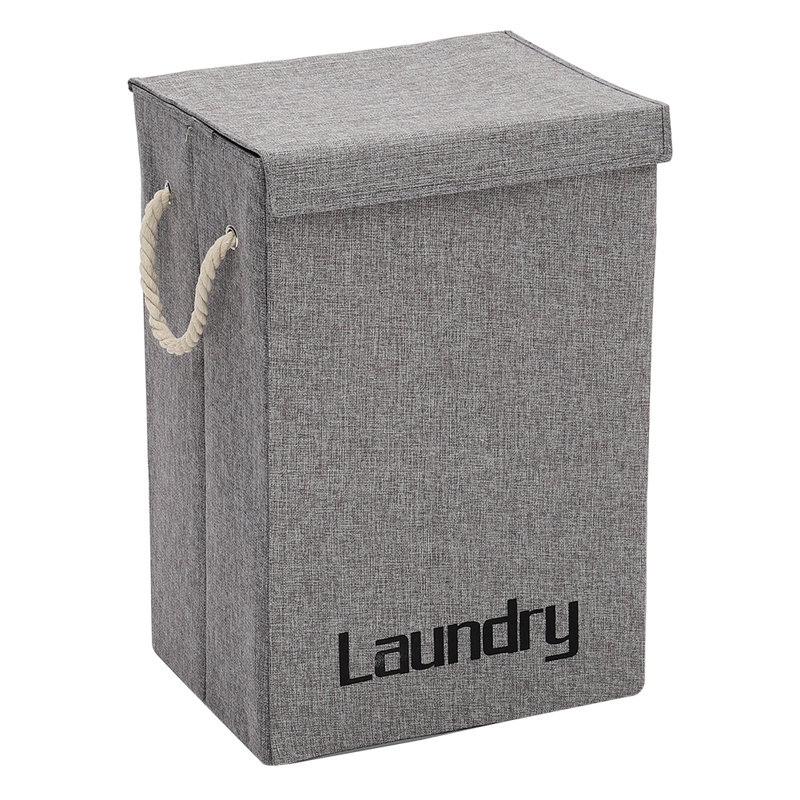 Fabric Laundry Hamper with Handles, Grey