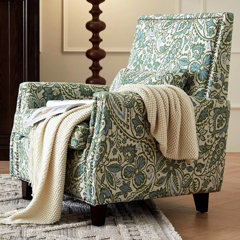 Fauteuil inclinable au design rétro et ergonomique, Mélange de polyester vert