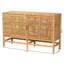 Buffet décoratif 2 portes en rotin et bois d'acajou Wroblewski